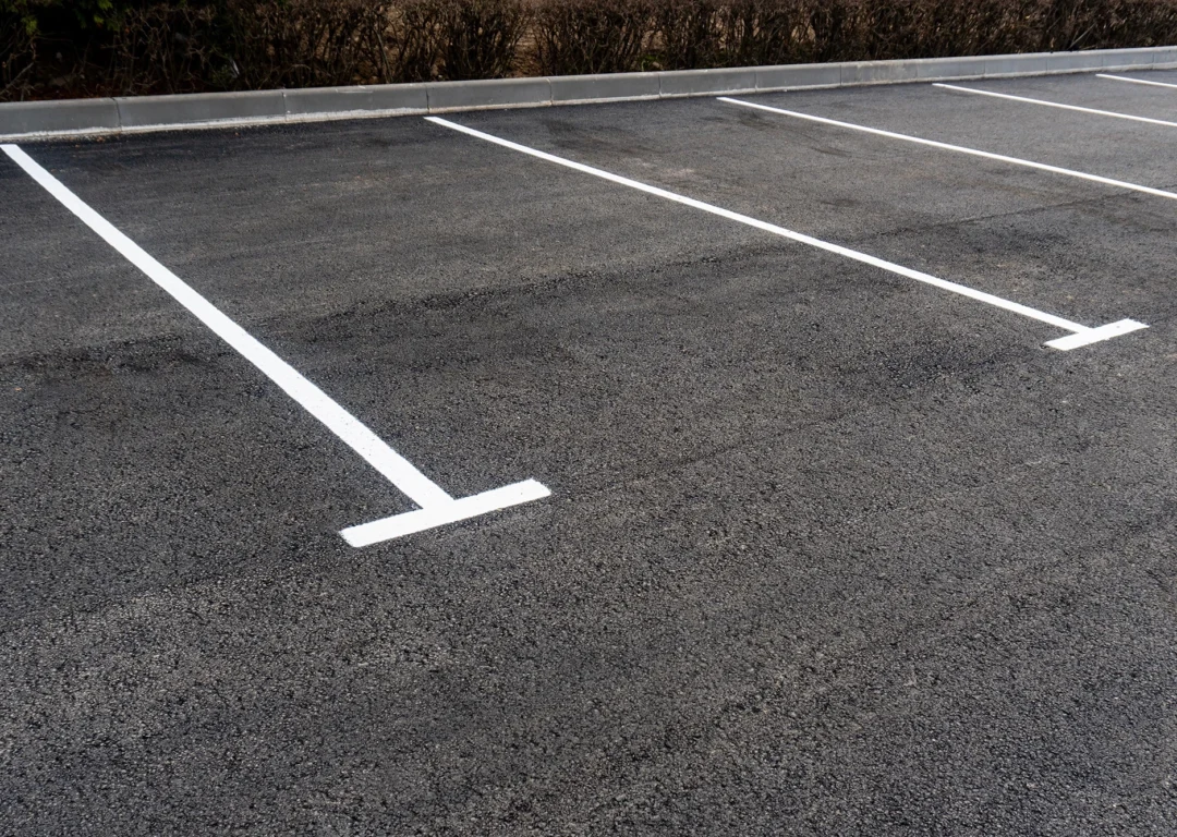 Parking bay markings.