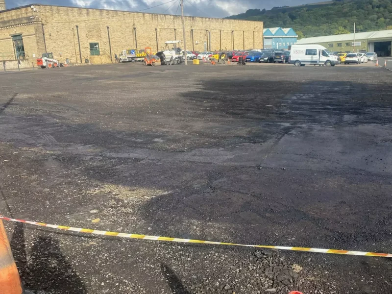 A wide view of recently excavated ground.