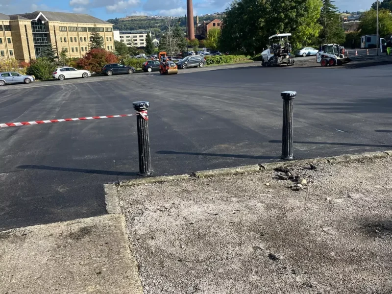 WW Contracts team laying a new tarmac car park at a commercial premises