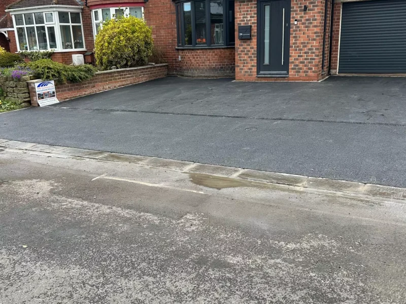 Newly installed tarmac driveway for a residential home