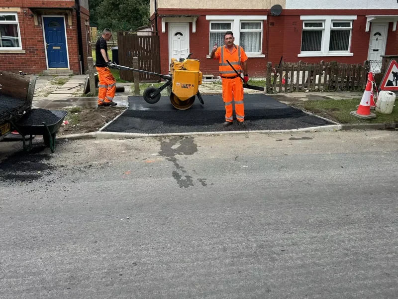 WW Contracts team showing a newly installed dropped kerb entrance