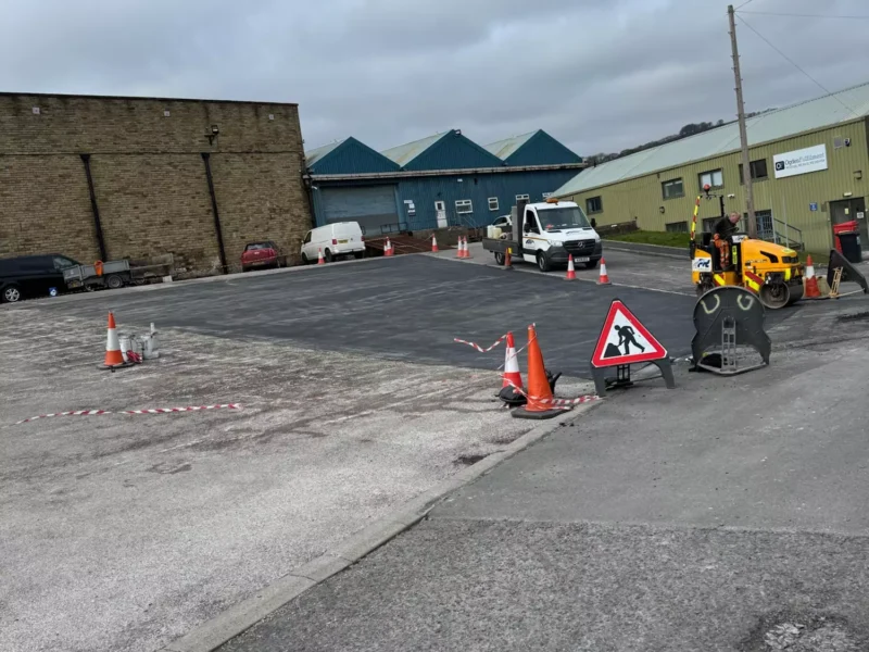 Carpark being resurfaced by members of our team