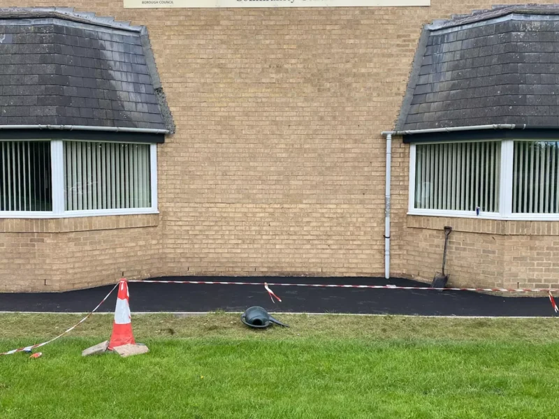 New tarmac path in front of High Grange Community Centre
