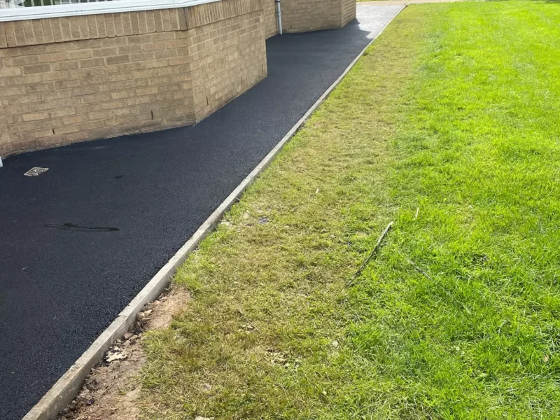 New tarmac path in front of community centre