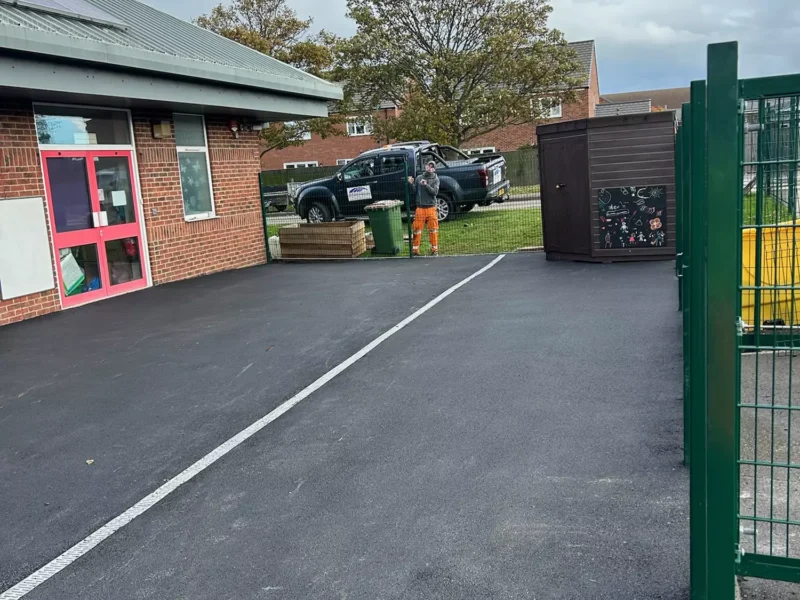 Close up of new tarmac on a School playground