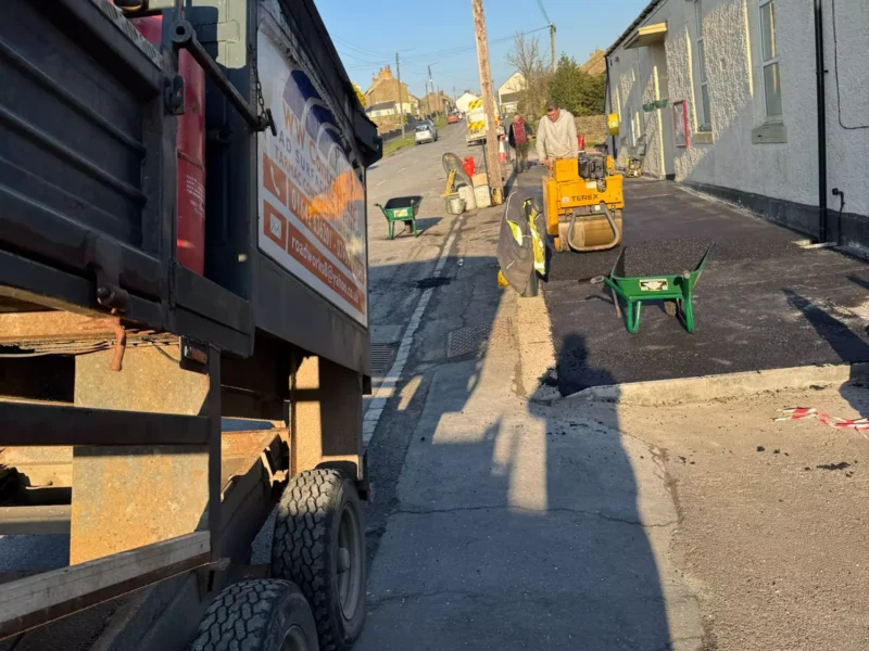 WW Contracts team resurfacing a section of tarmac path